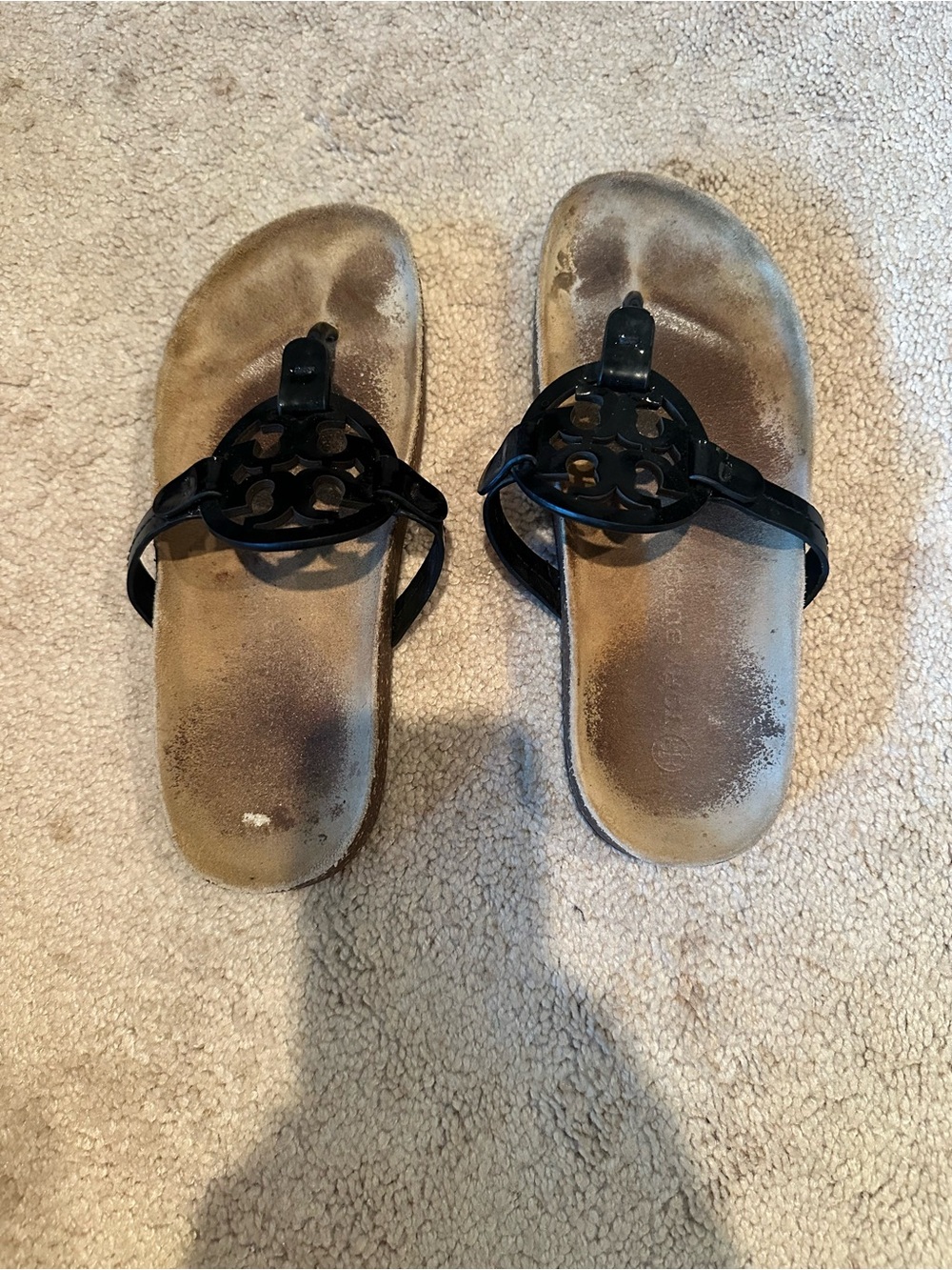 Tory Burch Black Patent Miller Sandals